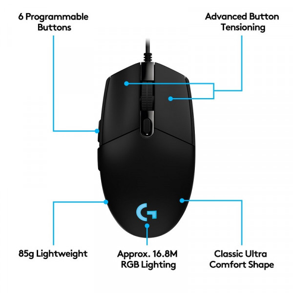 Logitech G102 LightSync RGB (Noir) – Image 3