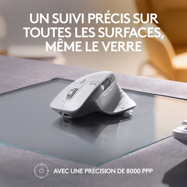 Logitech MX Master 3S for Mac (Gris Pâle) – Image 4