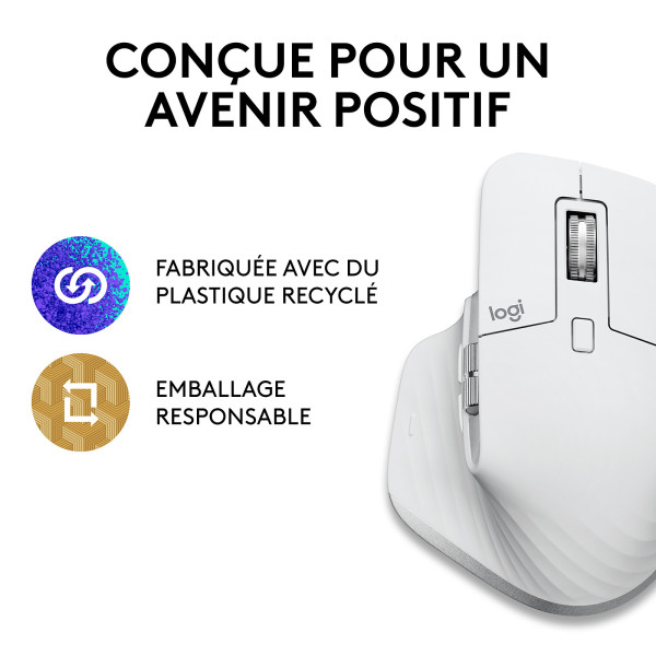 Logitech MX Master 3S for Mac (Gris Pâle) – Image 5