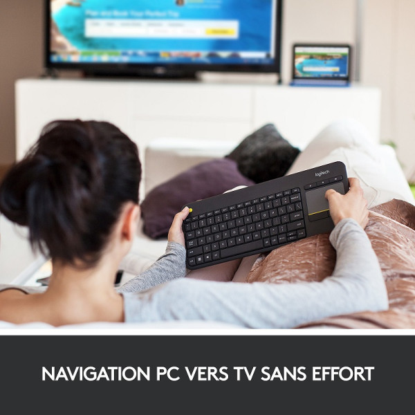 Logitech Wireless Touch Keyboard K400 Plus (Noir) – Image 3